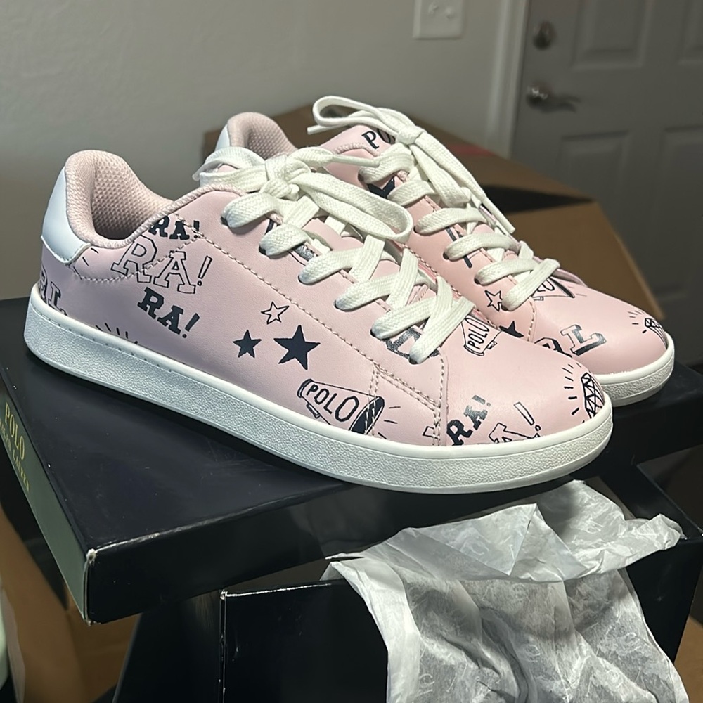 Polo Ralph Lauren Size 4.5 Leather Light Pink Cheer Spirit Shoe